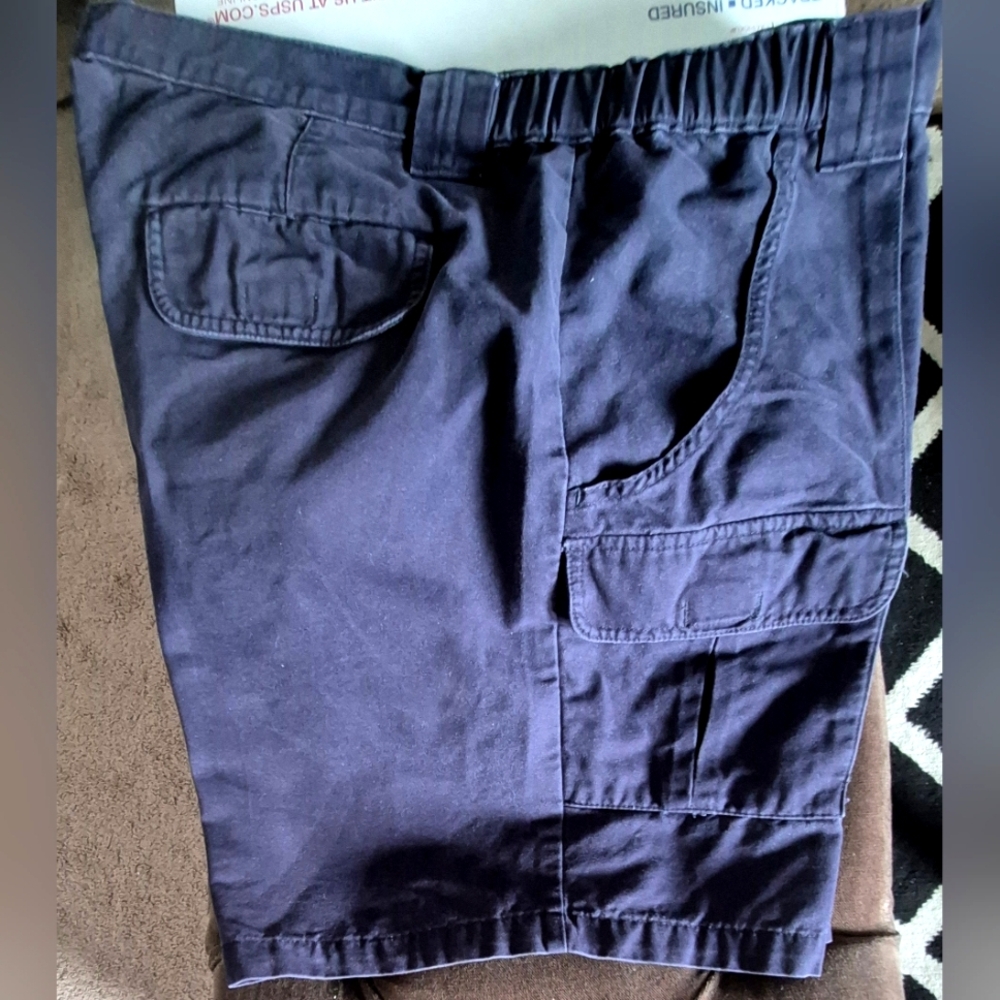Savane Mens Navy 100% Cotton Hiking Cargo Shorts Size 44W
